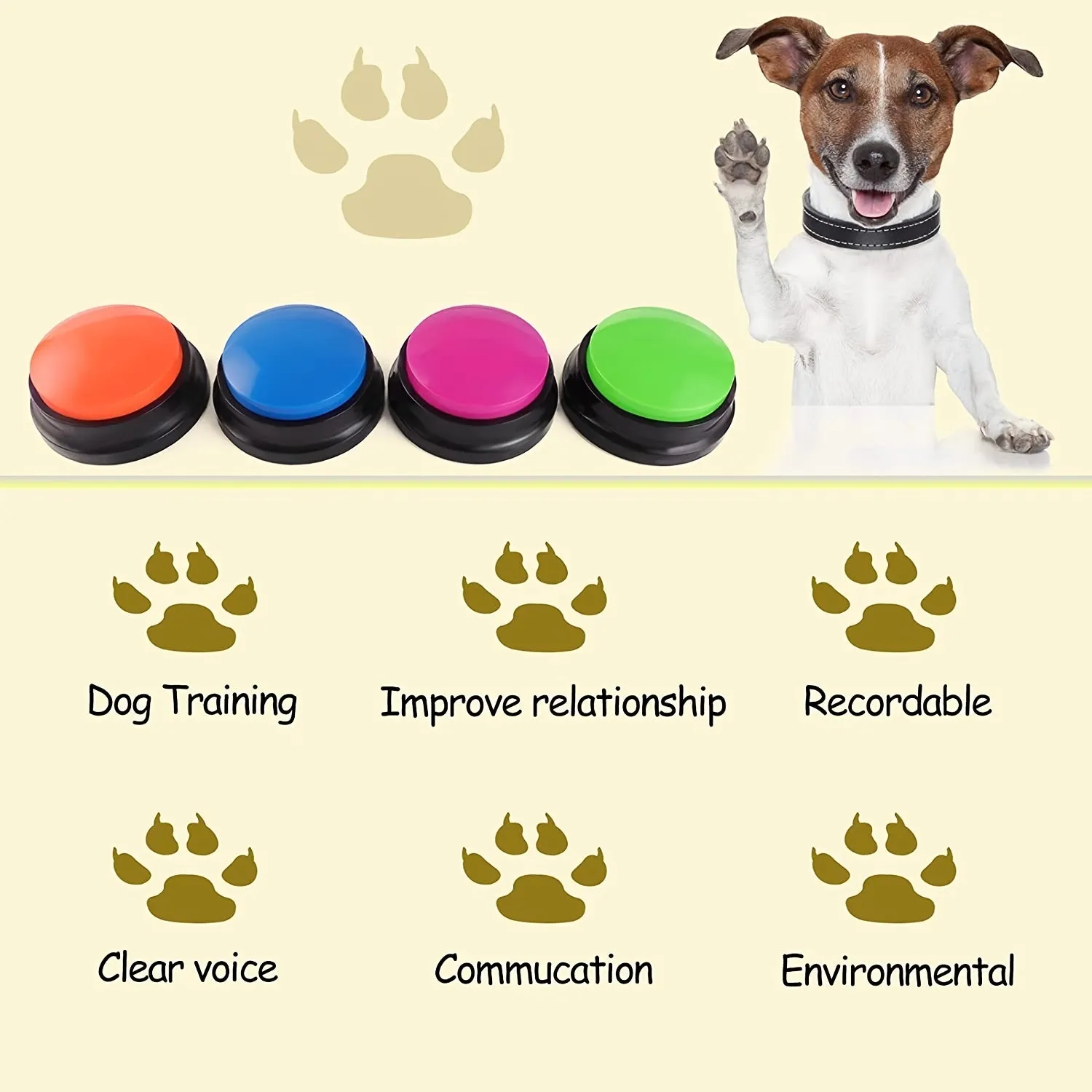 4pcs Pet Training Buzzers Talk with your dog wirelessly