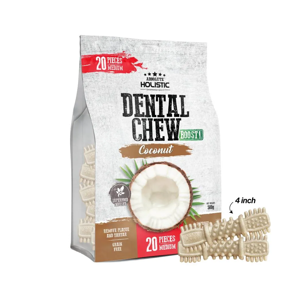 Absolute Holistic Dog Boost Dental Chew Coconut 500g - 20pcs (4")