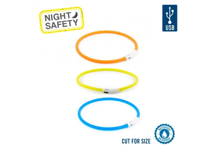 Ancol - USB Rechargeable Safety Halo - Blue - 70cm