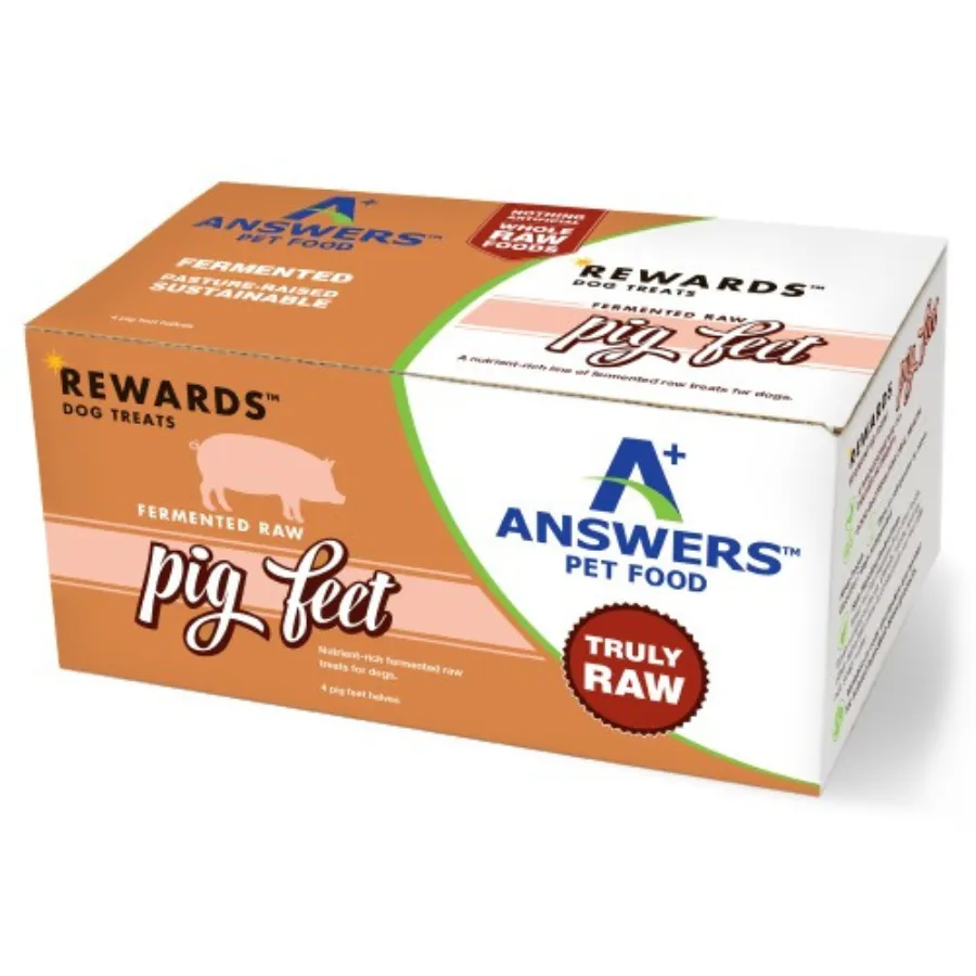 Answers Pet Food Pig Feet Halves Dog Treats, 4 ct