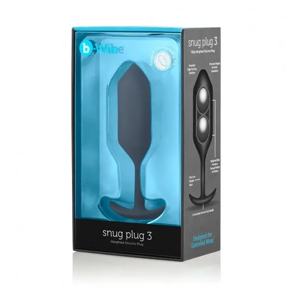 Premium Medium-Sized Weighted Silicone Anal Plug by b-Vibe Snug Plug 3