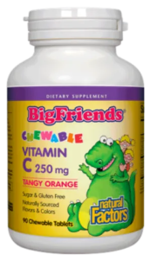 BIG FRIENDS CHEWABLE VITAMIN C 250 MG, TANGY ORANGE, 90 CHEW TAB