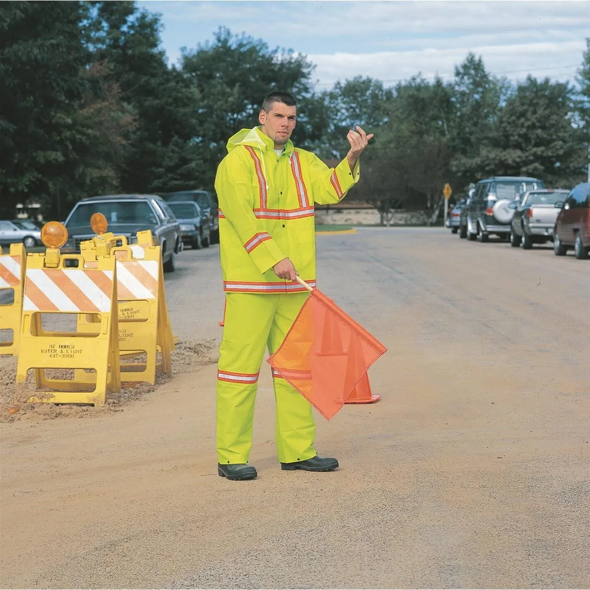 Blaze Orange Mesh Traffic Safety Flag