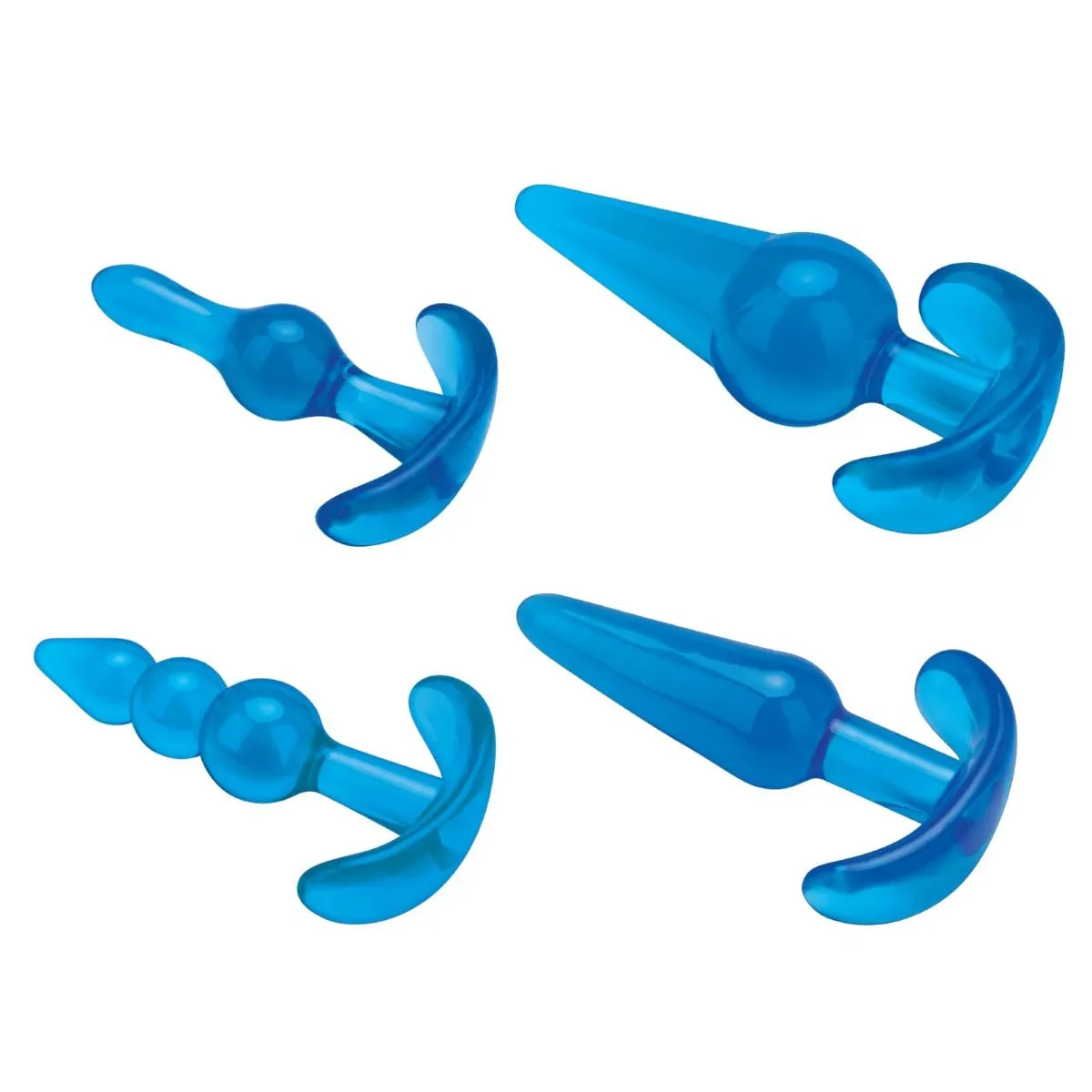 Blue Line 4 Piece Anal Training Butt Plug Set Blue