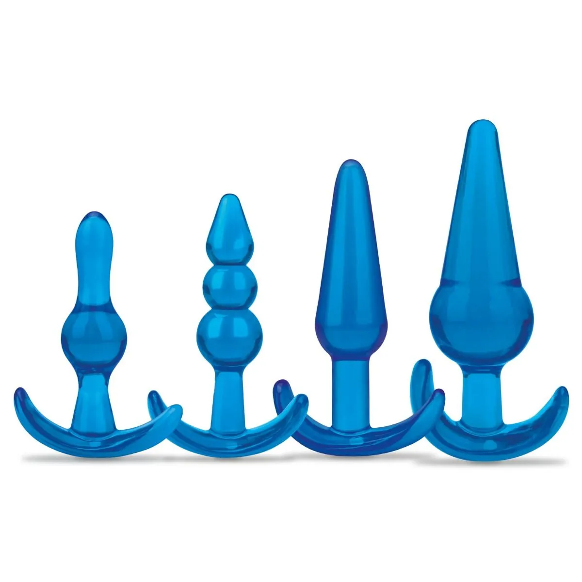 Blue Line 4 Piece Anal Training Butt Plug Set Blue