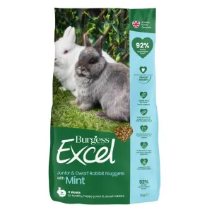 Burgess Excel Junior & Dwarf Nuggets Mint Rabbit Food 3kg