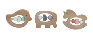 Calm & Breezy Toys - Wooden Animal Rattle - Assorted Colours