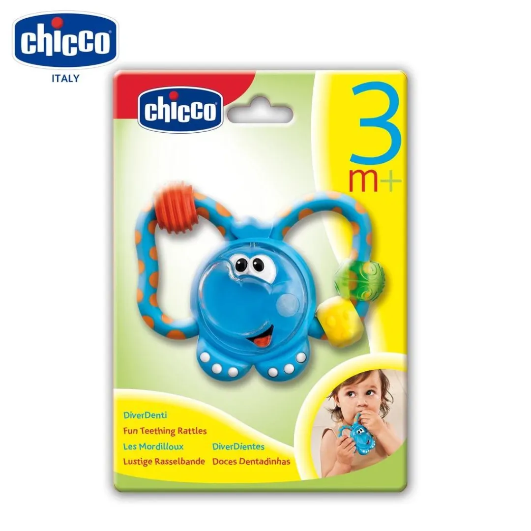 Chicco Fun Teething Rattles - Elephant (3-18m)