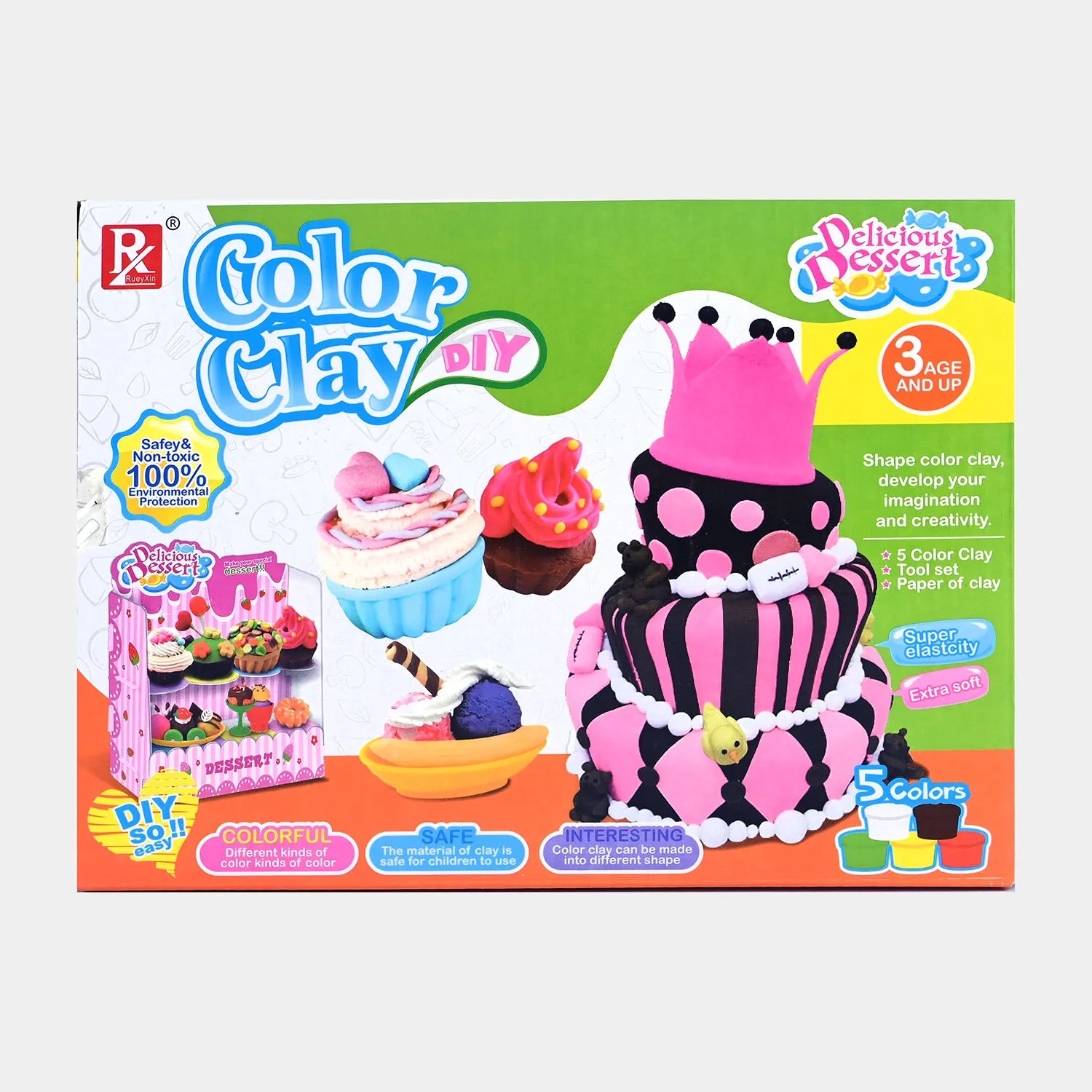 Color Clay Dough Play Set For Kids