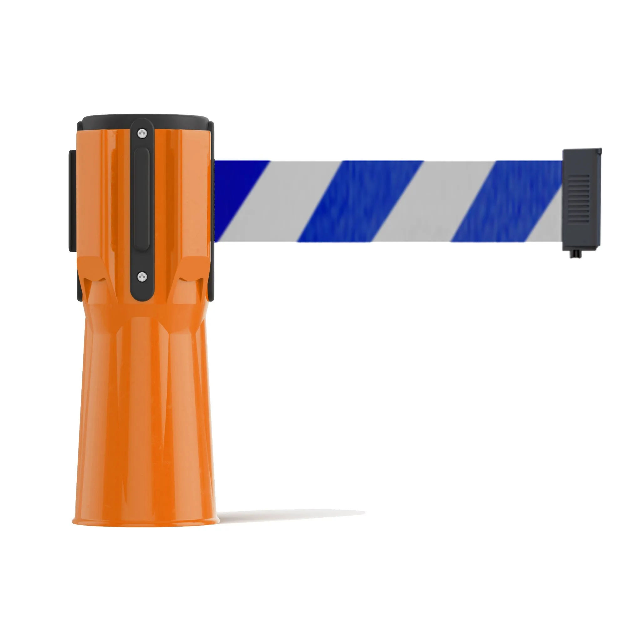 Cone-Mounted Retractable Belt Barrier, 9 Ft. - Trafford Industrial