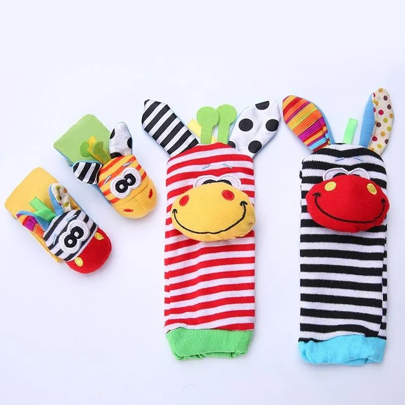 Cute Baby Wrist And Foot Rattles Baby Learning Toys