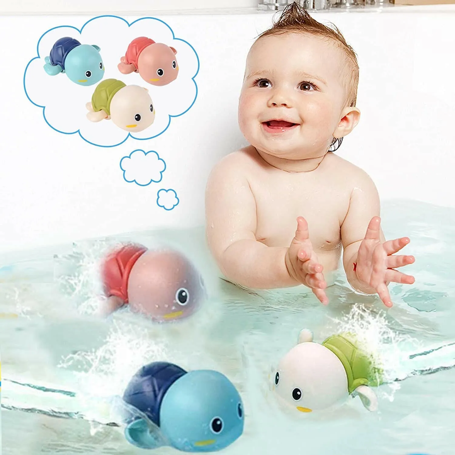 Cute Swimming Turtle Bath Toys for Toddlers