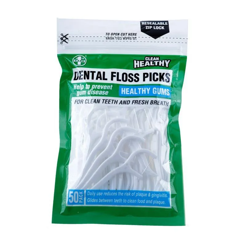 Dental Floss Picks - Resealable x 50s