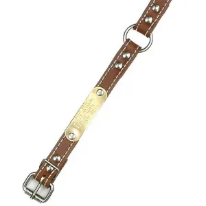 Double Ply 3/4" Wide Stitched Leather Dog Collar - Ring-N-Center