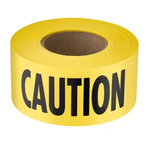 Empire Level 77-0201 Safety Barricade Tape, CAUTION, Yellow, 3 in x 200 ft, 1 Roll