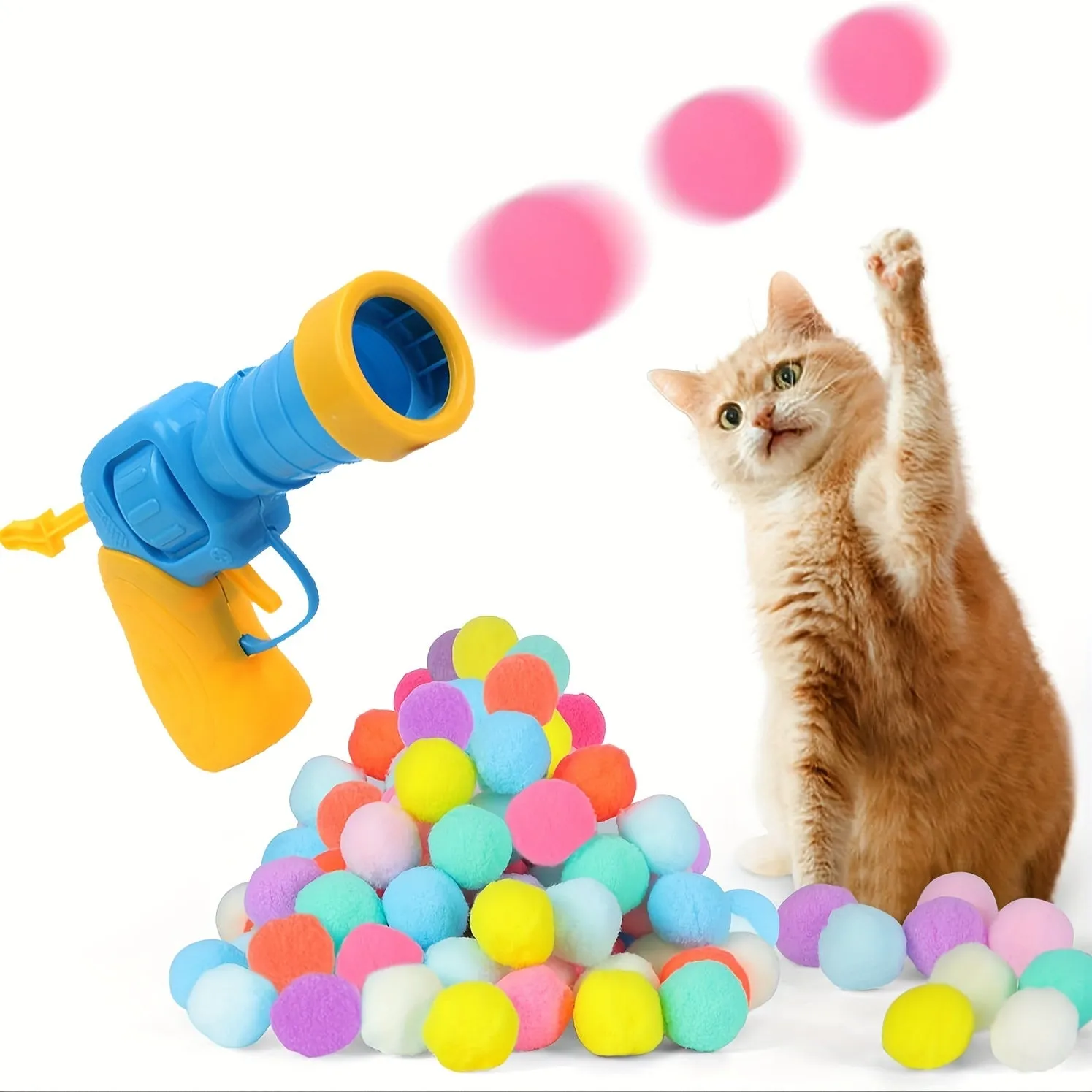 Engaging Mini Pompom Cat Toys Interactive Launch Training for Creative Kittens