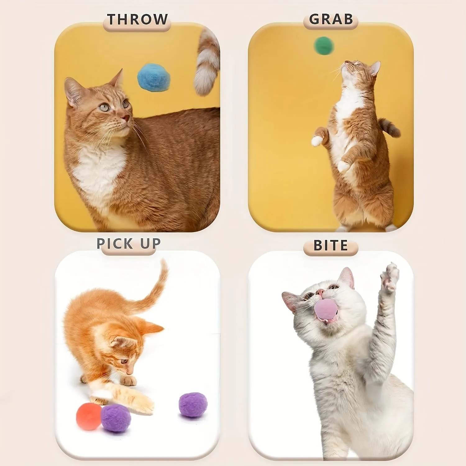 Engaging Mini Pompom Cat Toys Interactive Launch Training for Creative Kittens