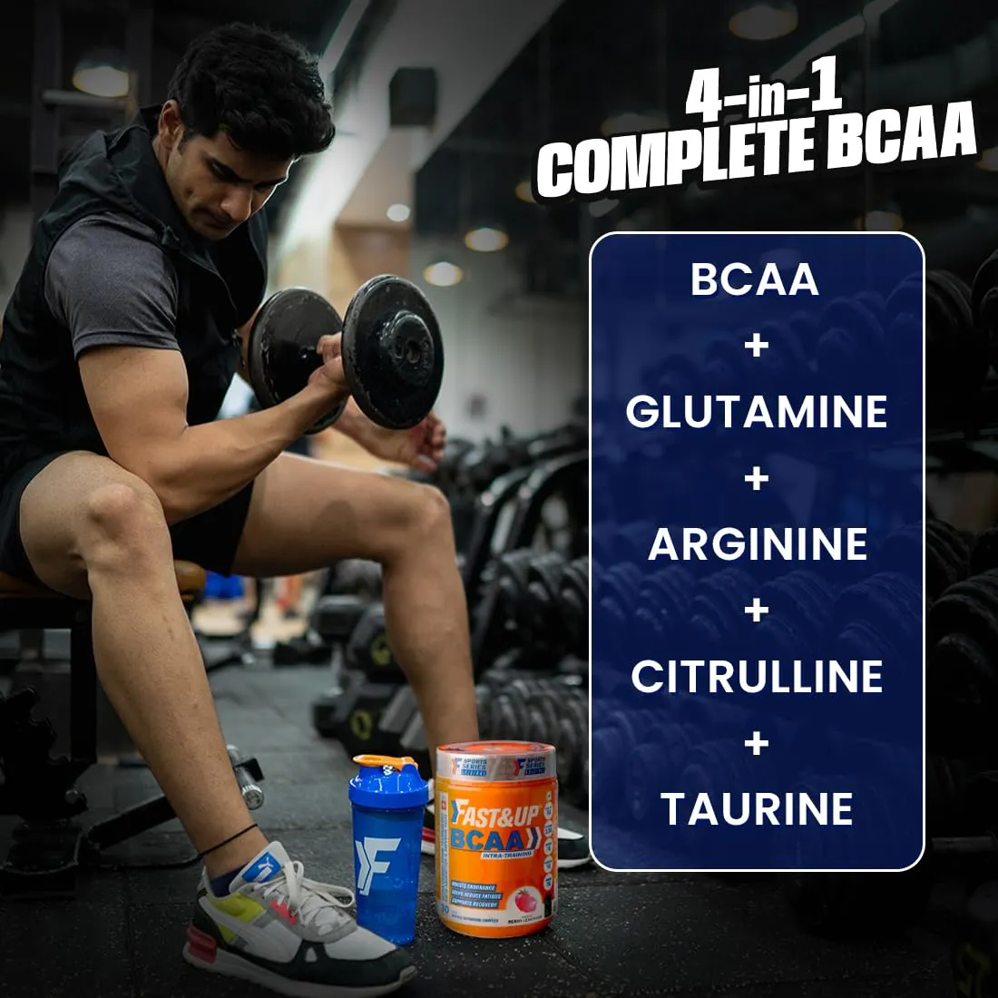 Fast&Up BCAA Advanced - 450 Gms, 30 Servings, (Cola Flavour) Informed Sport Certified BCAA that helps in Muscle Recovery & Endurance, BCAA (2:1:1)   Muscle Activators   Electrolytes