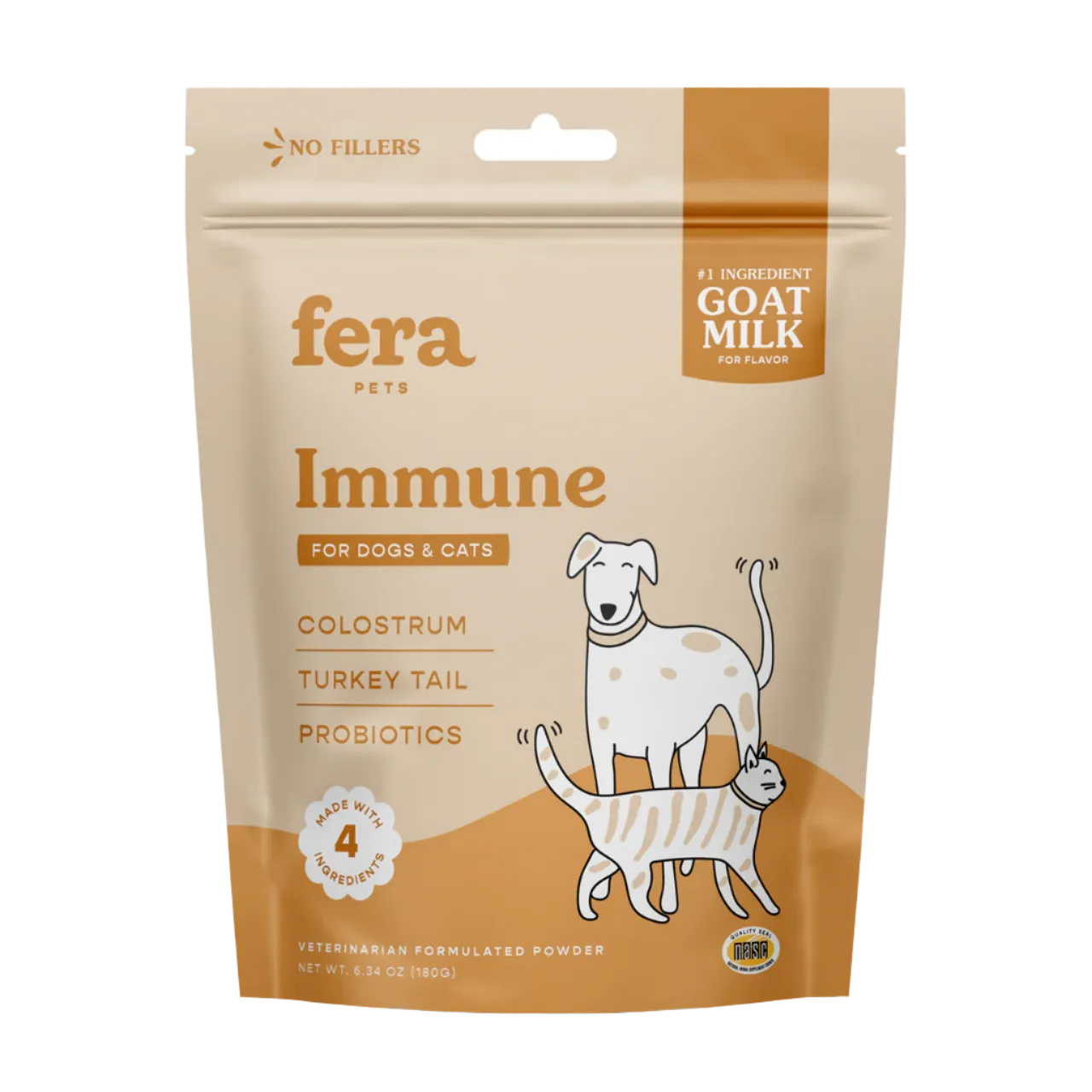 Fera Pet Organics Dog and Cat Supplement, Immune Support Goat Milk