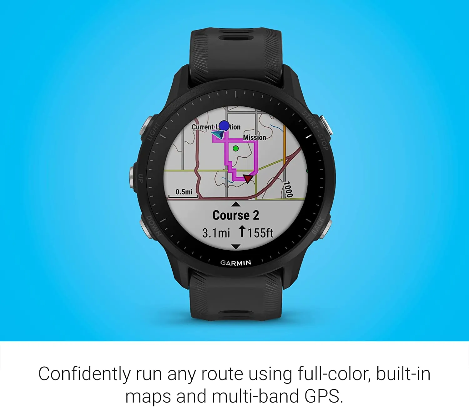 Garmin Forerunner 955 GPS Running Smartwatch for Triathletes, Black