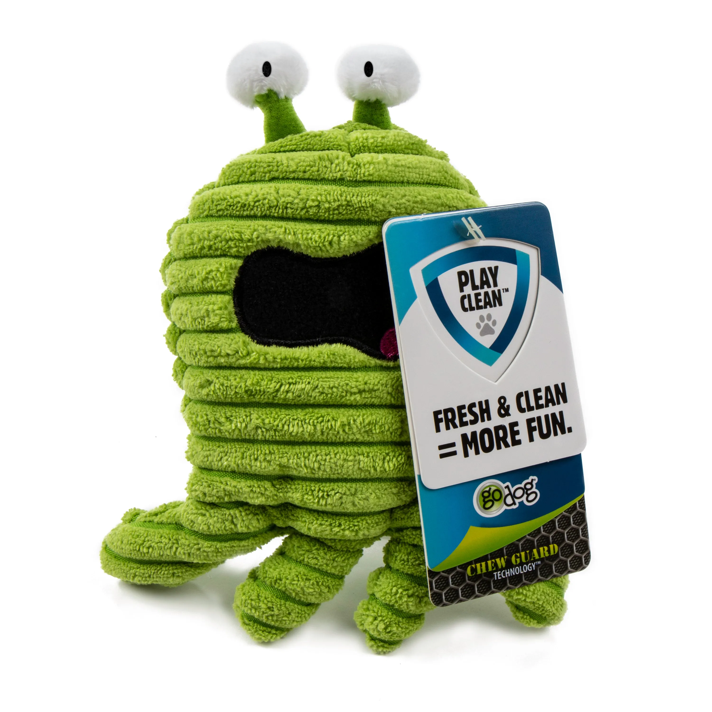 goDog - PlayClean Germs Squeaker Plush Dog Toy