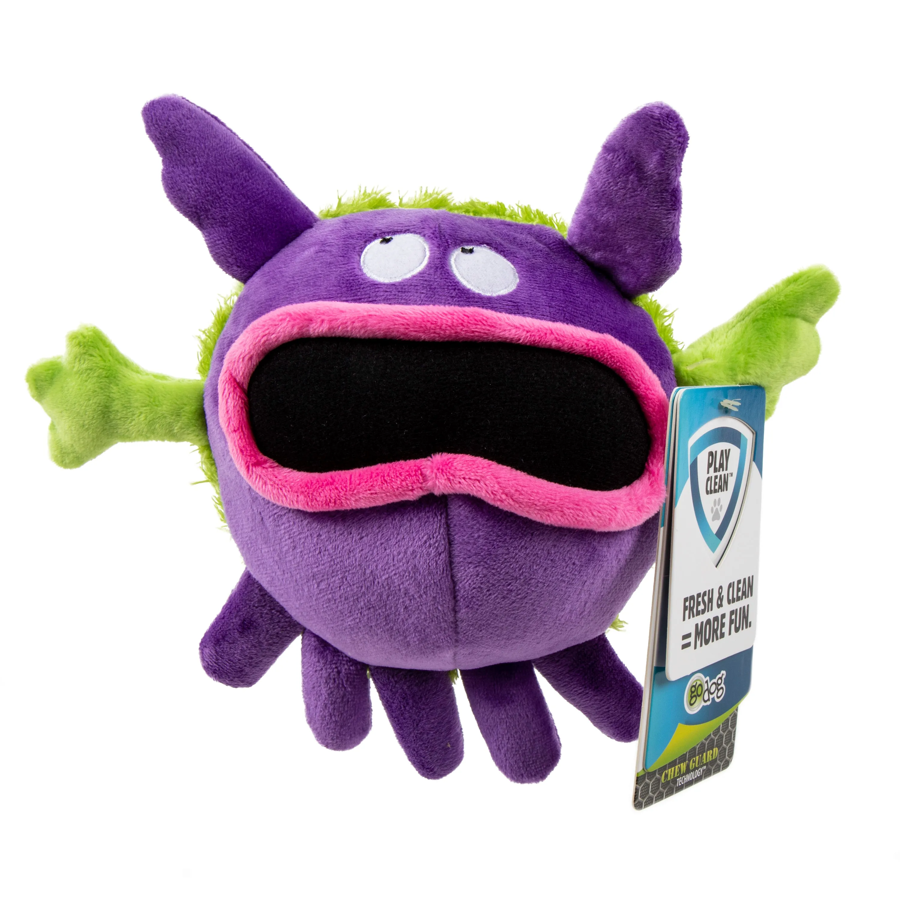 goDog - PlayClean Germs Squeaker Plush Dog Toy