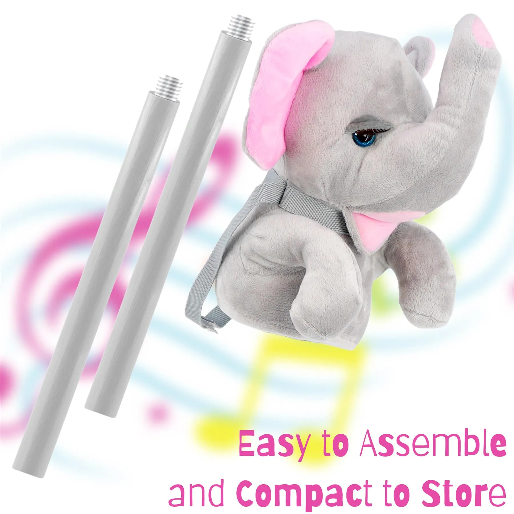 Kids Hobby Horse Toy Elephant with Sounds