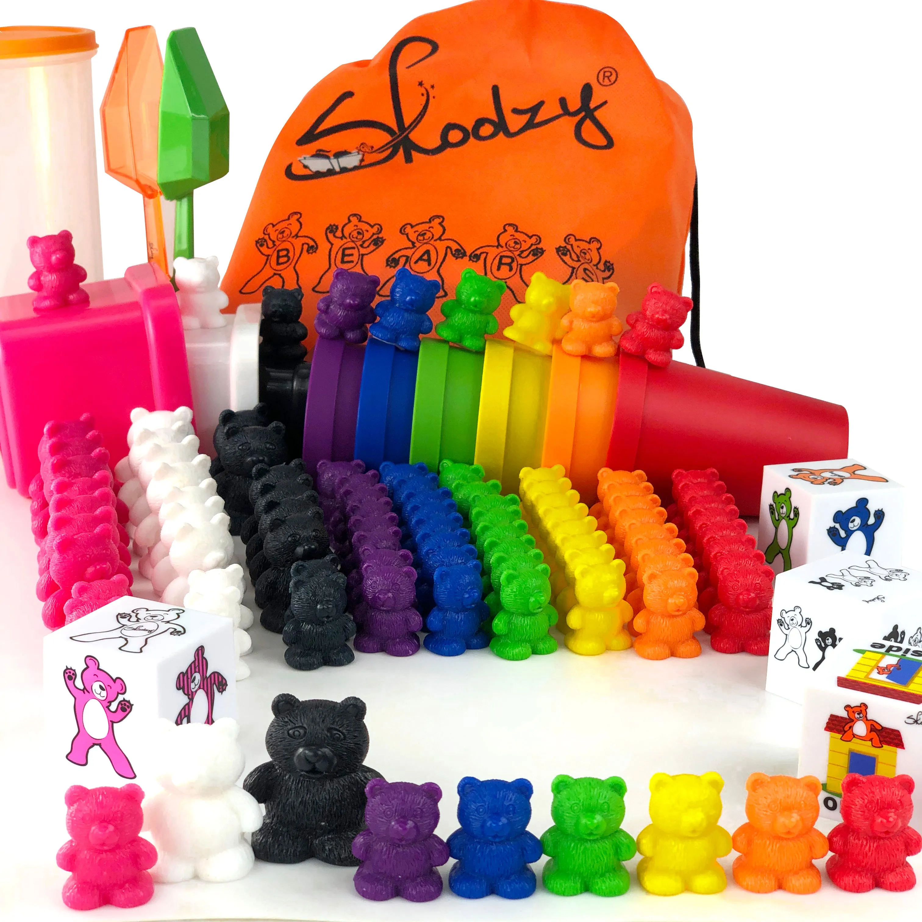 Language Rainbow Counting Bears, Matching Sorting Cups with Scoop Tongs 114pc Set