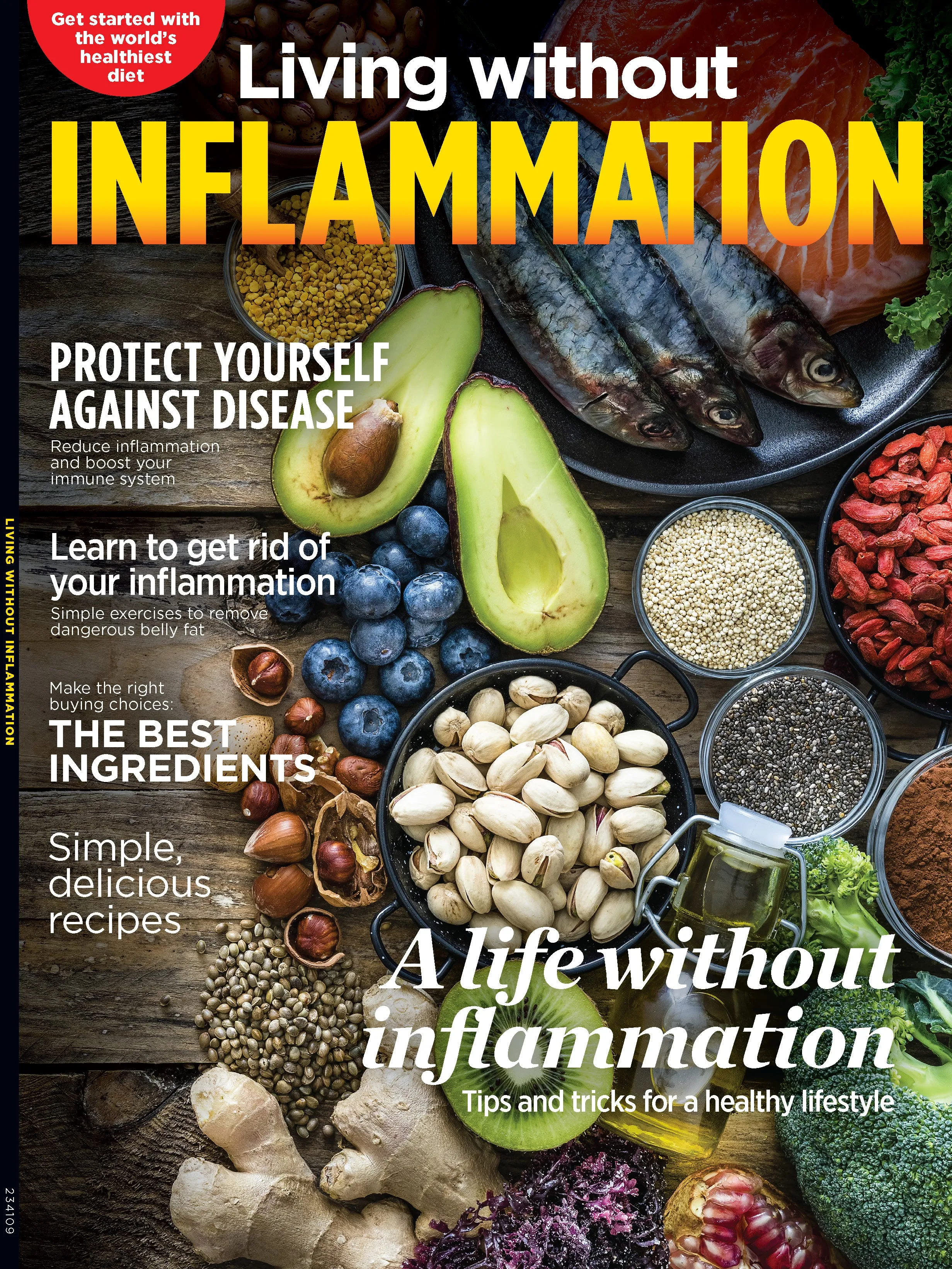 Living Without Inflammation - Ultimate Anti-Inflammatory Diet Guide: Healthy Tips & Tricks To Boost Immunity, Beat Disease, Omega-3 Recipes, Q&A, Belly Fat Exercises, PLAN AI Pyramid & Superfoods!