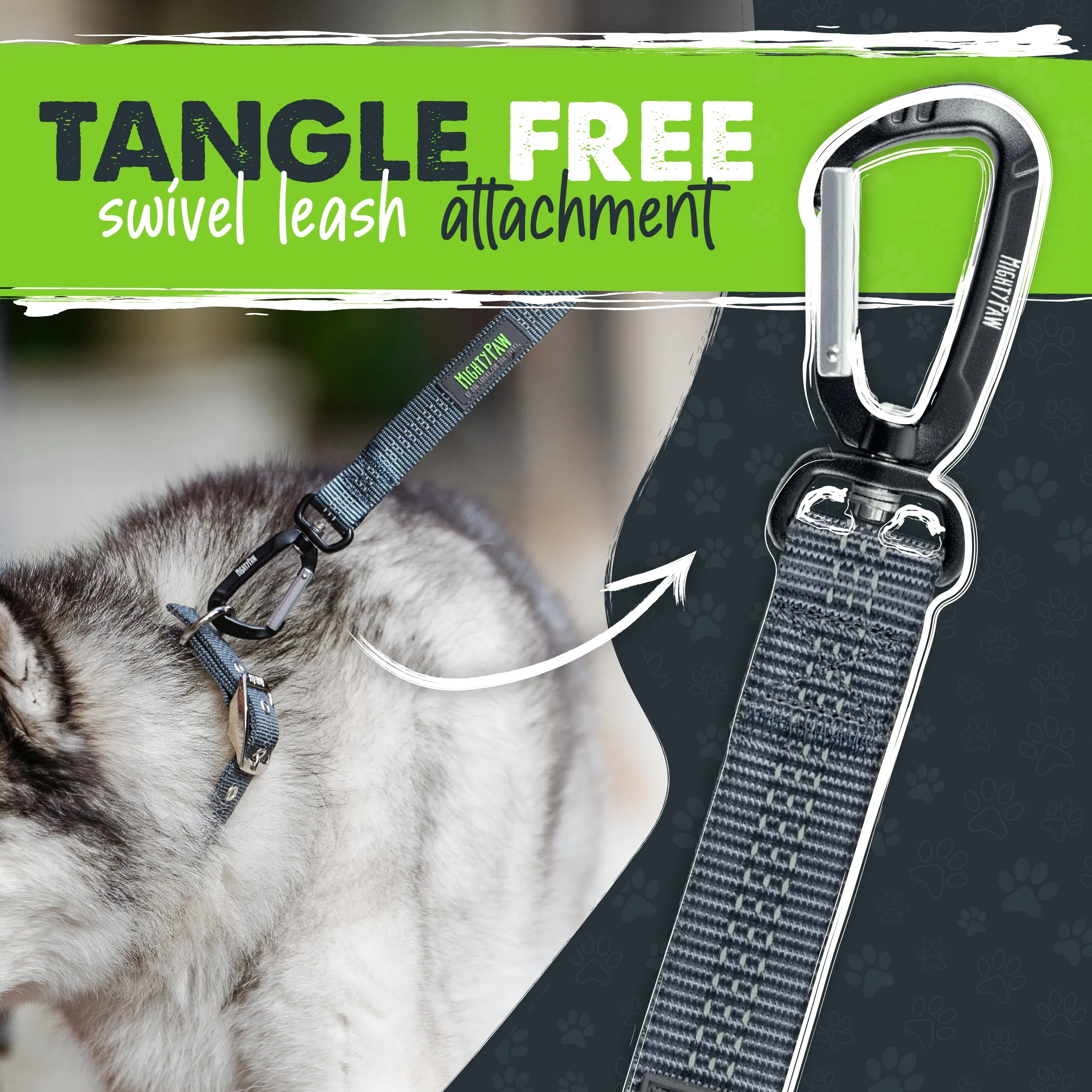 Mighty Paw Short Traffic Handle Dog Leash for Controlled Walks