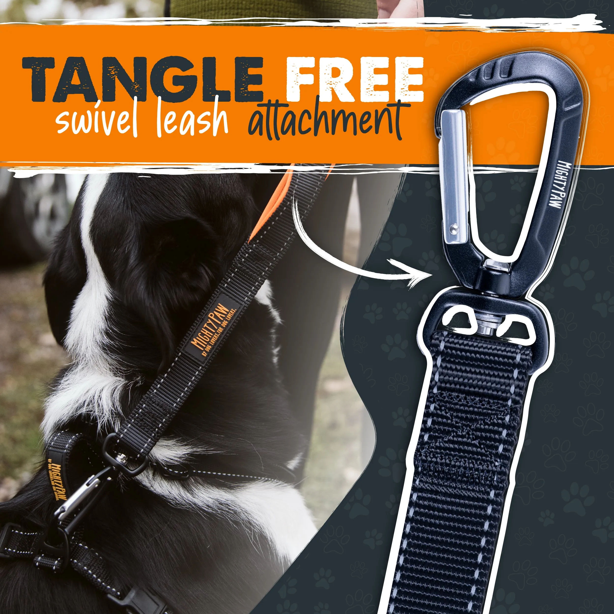 Mighty Paw Short Traffic Handle Dog Leash for Controlled Walks