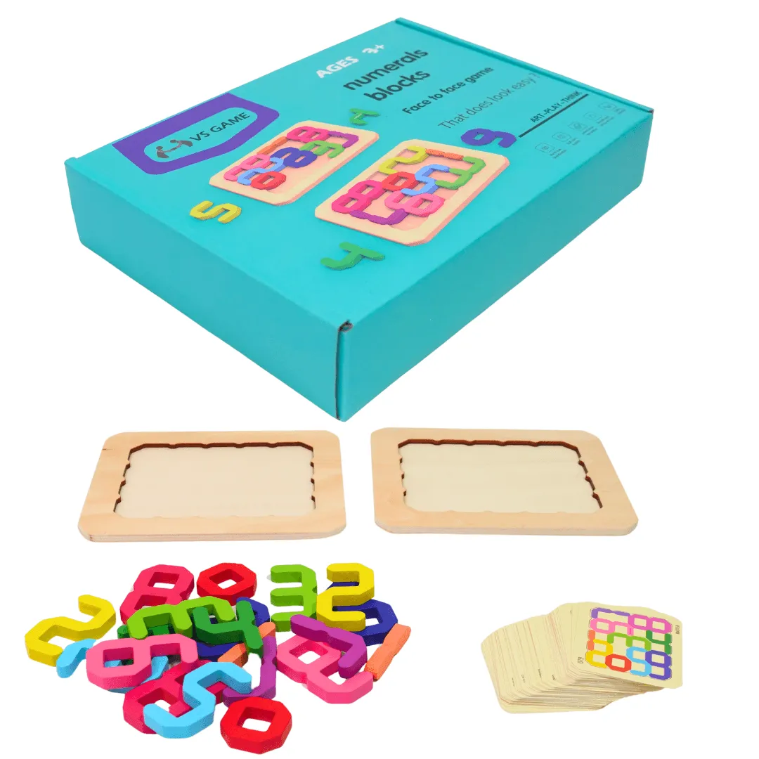 Numerals Blocks, face to face game for Kids Age 3 