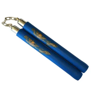 Nunchaku, Foam Padded, Chain, Blue