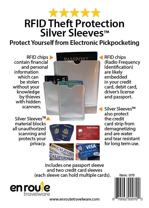 Passport and Credit Card Sleeves (#70) Electronic Theft Protection