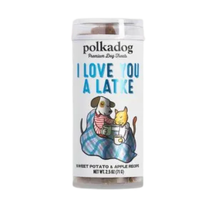 Polka Dog Holiday I Love You a Latke Stocking Stuffer Mini Tube Dog Treats 2.5 oz