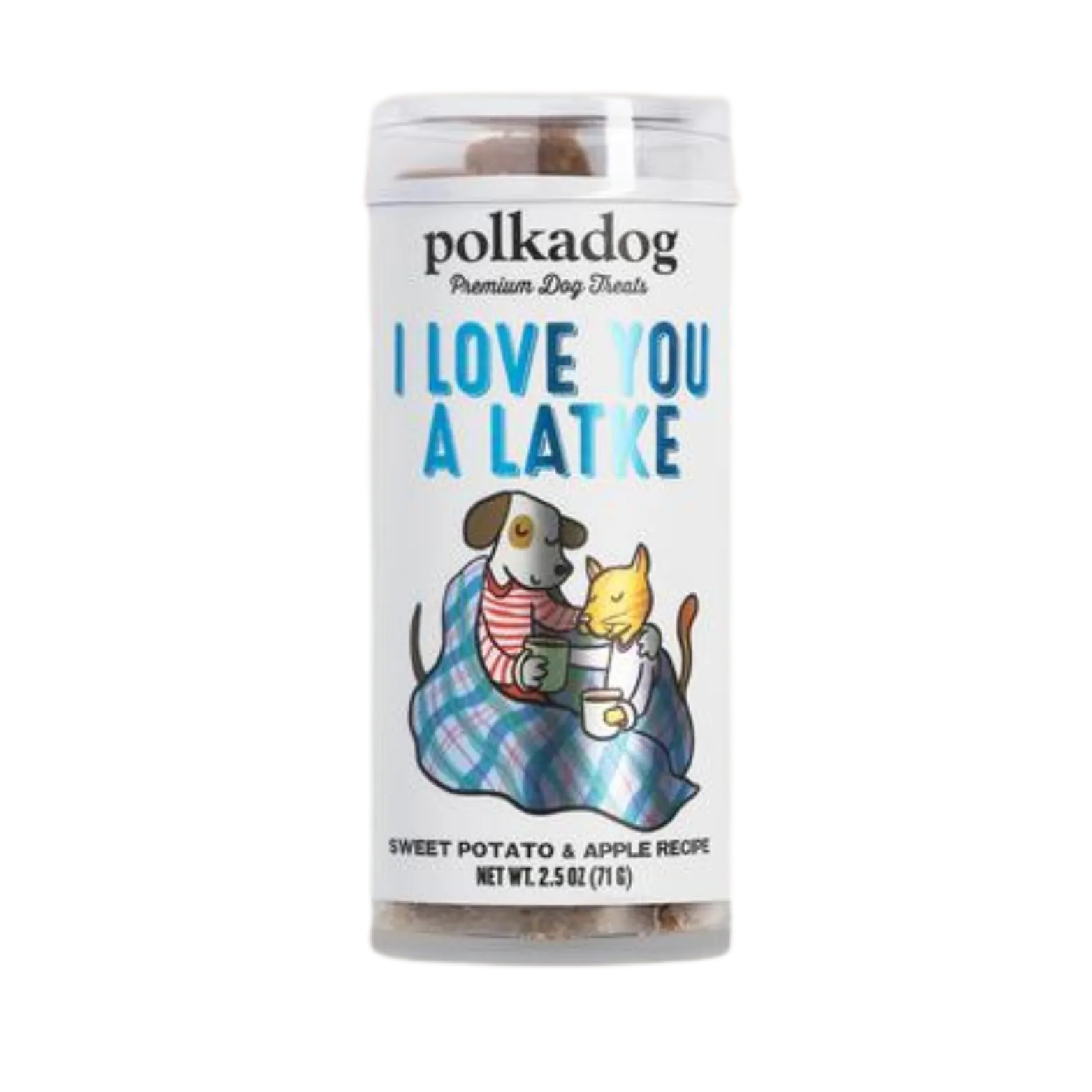 Polka Dog Holiday I Love You a Latke Stocking Stuffer Mini Tube Dog Treats 2.5 oz