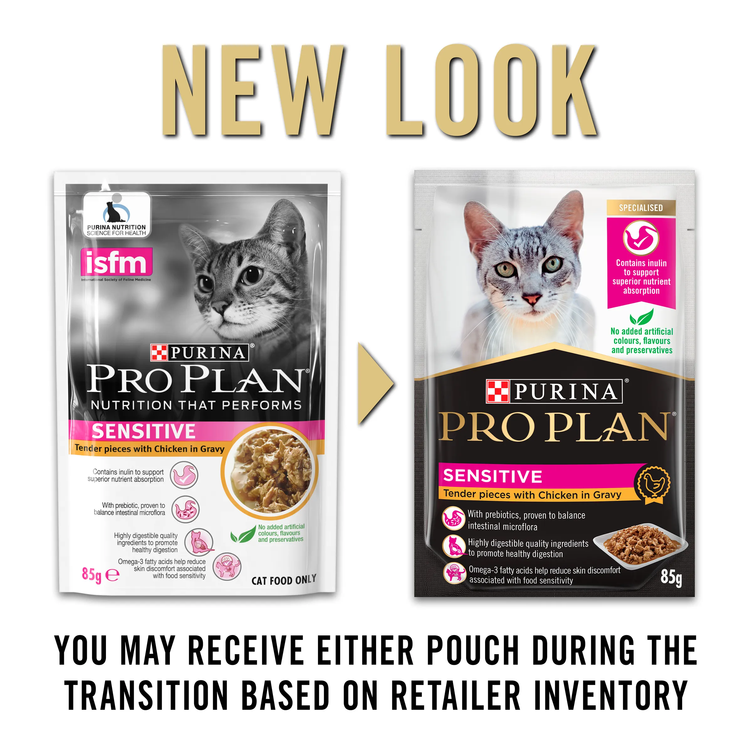 Pro Plan Sensitive Skin Chicken Adult Wet Cat Food Pouches 85g x 12