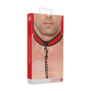 Red Puppy Collar with Leash - Perfect for Play and Comfort After Shots