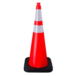 VizCon 16036-HIWB-12 Enviro Cone, 36" with Base, (1) 6" and (1) 4" 3M Reflective Collars, 12lbs, 1 Each