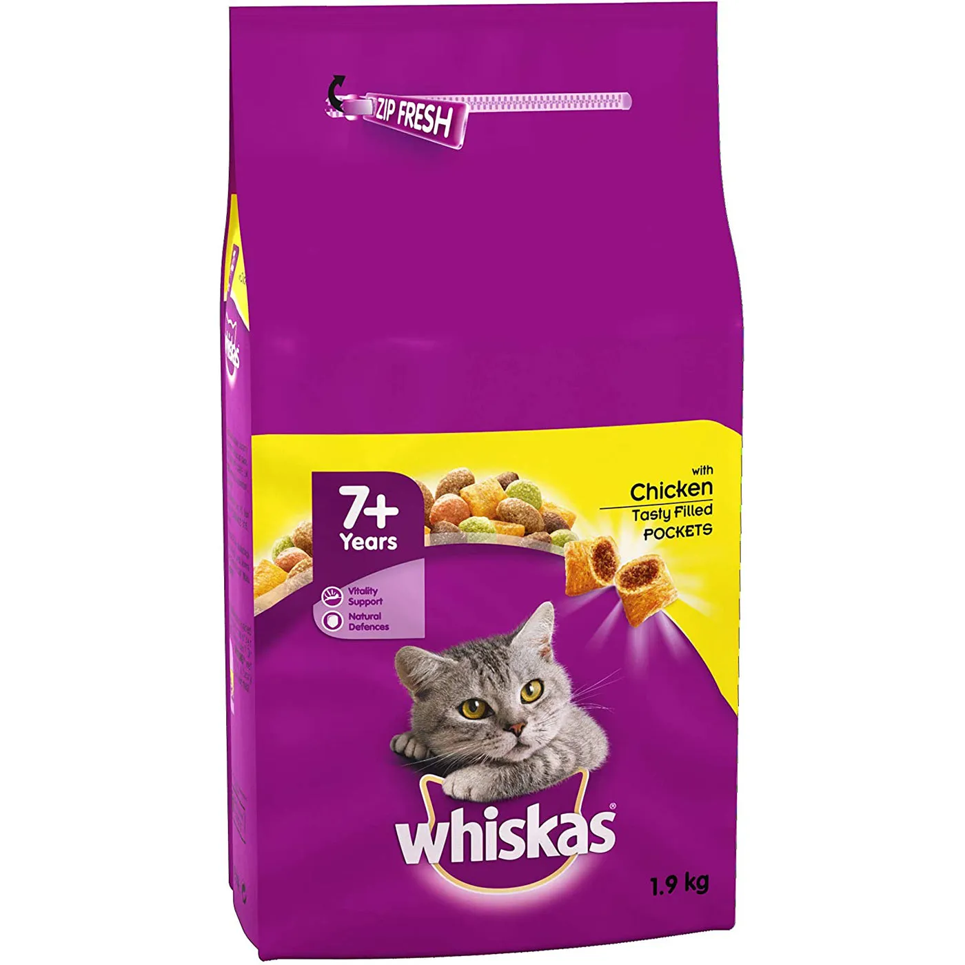 Whiskas 7  Senior Cat Complete Dry Food with Chicken 1.9KG