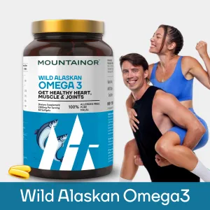 Wild Alaskan Omega-3 Fish Oil💧- Heart & Bone Health Boost - 60 Soft Gels