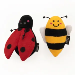 ZippyClaws 2-Pack Catnip Ladybug & Bee Cat Toys